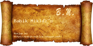 Babik Miklós névjegykártya