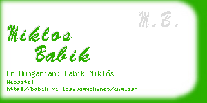miklos babik business card